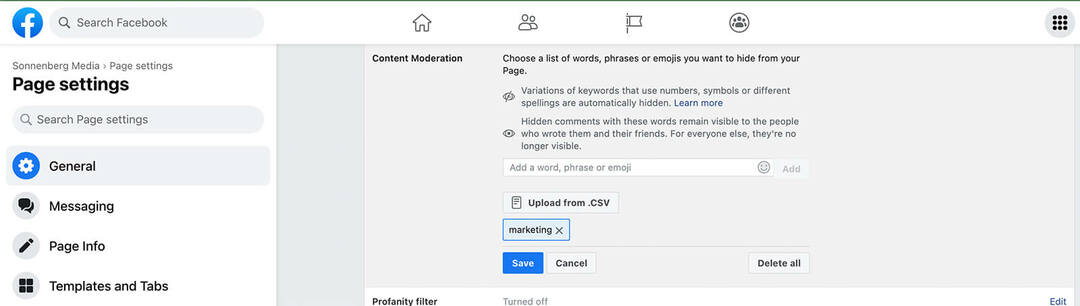 hogyan-moderálható-facebook-oldal-beszélgetések-megjegyzések-kulcsszavakhoz-tartalom-moderálás-9. lépés