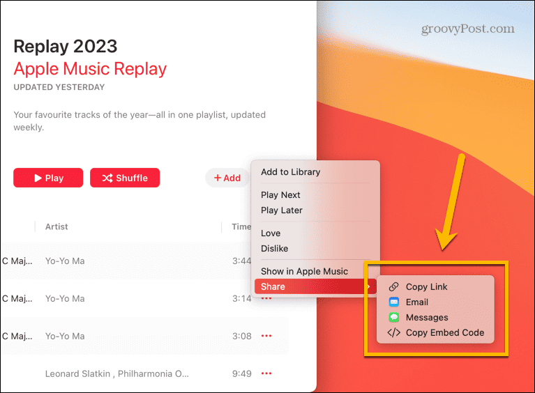 Apple music megosztási lehetőségek