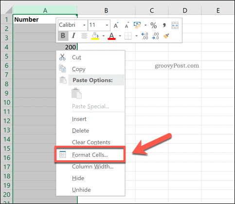 Excel Formázza a cellákat opciót