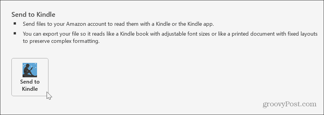 Word-dokumentumok küldése a Kindle-be 