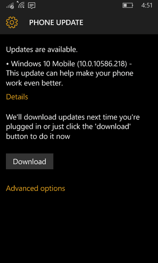 A Windows 10 Mobile április frissítése