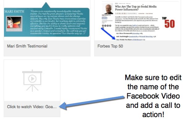 Amikor Facebook-videó linkeket ad a profiljához, szerkessze a címet, hogy cselekvésre ösztönzést is tartalmazzon a videó megtekintéséhez.