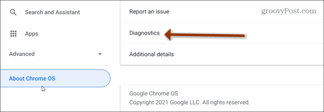 Chromebook diagnosztika
