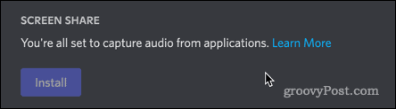 Discord audio plugin telepítve