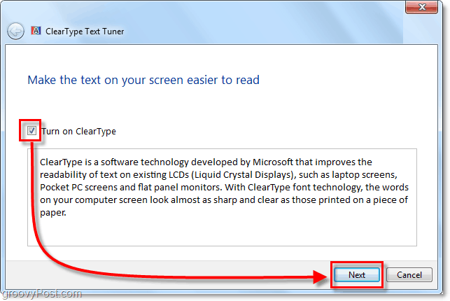 Szöveg olvasása a Windows 7 rendszerben a ClearType használatával