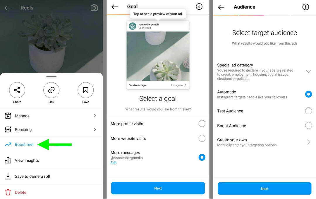 hogyan-hozzunk-hatékony-instagram-tárcsákat-boost-goal-audience-example-13