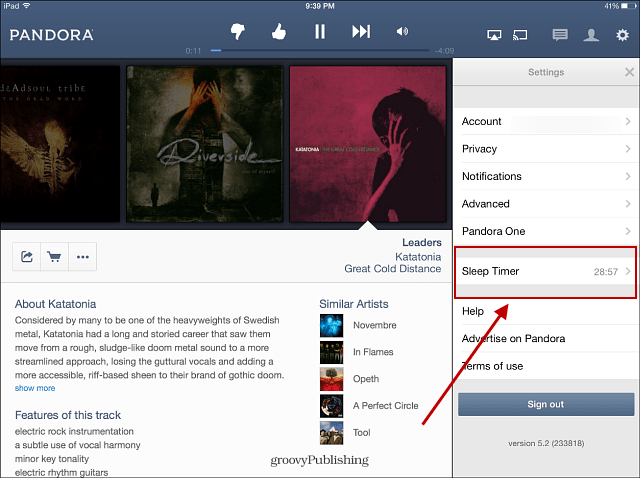 A Pandora hozzáadja az alvásidőzítő funkciót az iPadhez