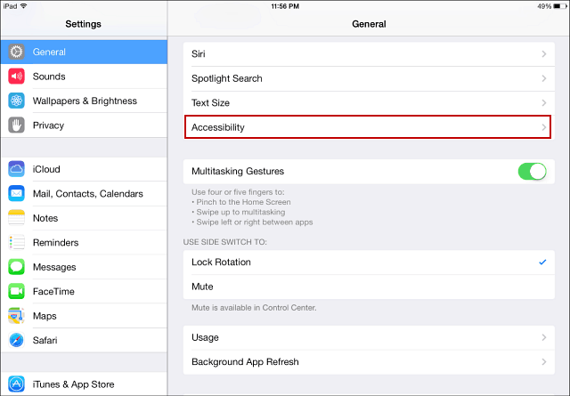 iOS 7 akadálymentesség