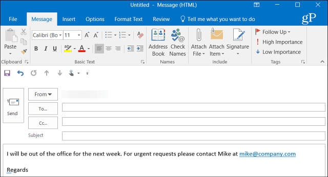 Hozzon létre üzenetet az Outlook-hoz