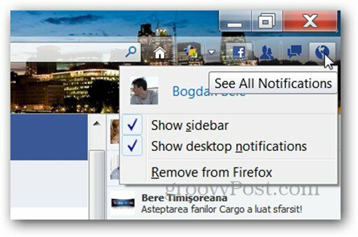 facebook messenger Firefox értesítési sávhoz