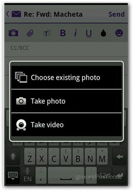 A Yahoo Mail Android hozzáfűz fotóvideót