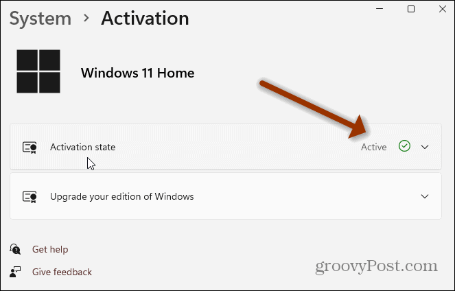 Windows 11 Aktiválási beállítások oldal