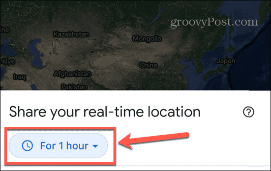 google maps megosztási időtartam