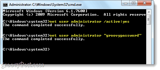 engedélyezze az adminot a Windows 7 rendszerben nettó felhasználón keresztül
