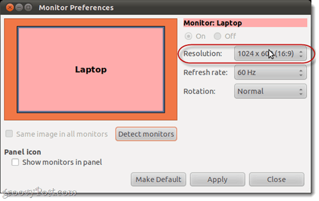 ubuntu képernyőfelbontás