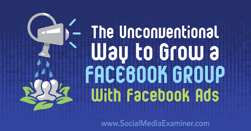 A Facebook-csoport növekedésének rendhagyó módja Ben Heath Facebook-hirdetéseivel a Social Media Examiner oldalán.