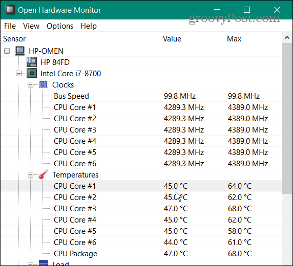Ellenőrizze a CPU hőmérsékletét a Windows 11 rendszeren