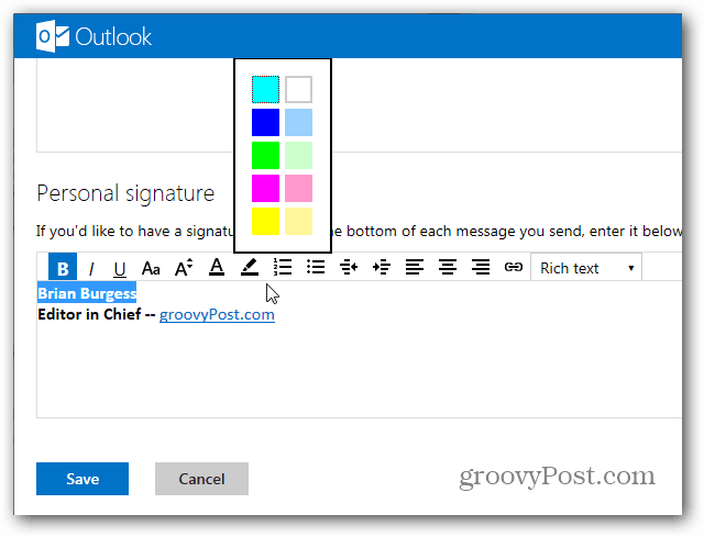 Hogyan hozzunk létre egy Outlook.com aláírást