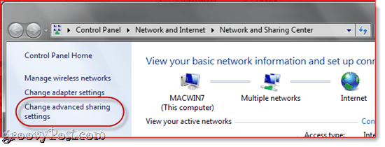 Windows 7 OS X hálózatépítés
