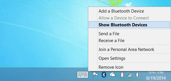 Mutassa a Bluetooth-eszközöket