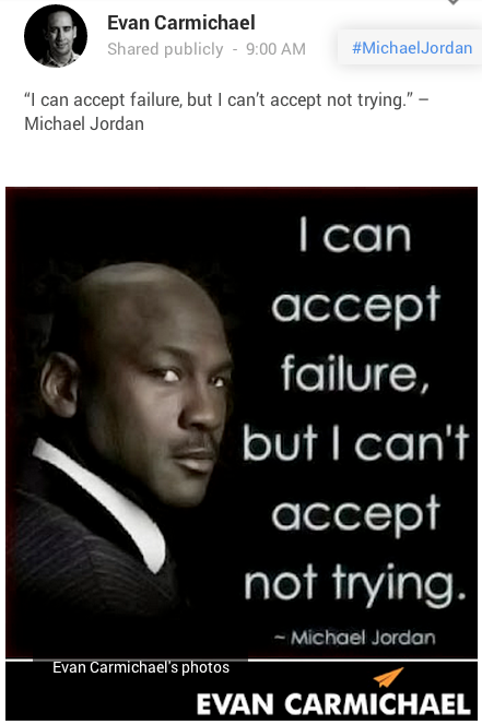 Márkás kép egy michael jordan-idézetről a google + -on