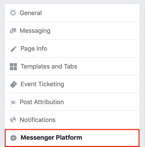 Küldés a Facebook Messenger Discover fülre, 1. lépés.
