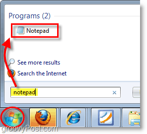 Windows 7 képernyőképe - nyitott jegyzettömb