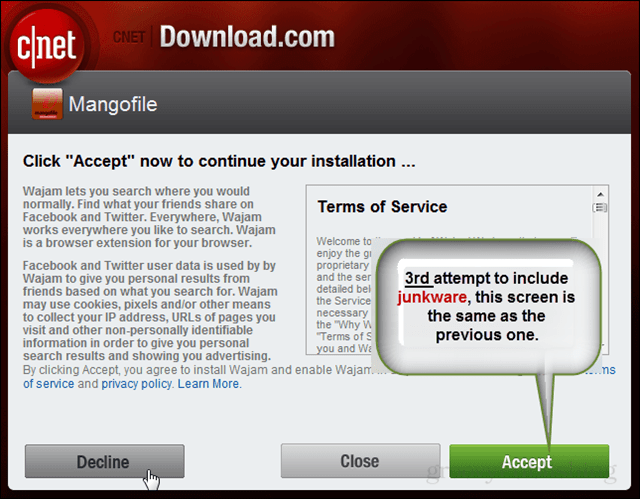 A CNET azt akarja, hogy kattintson az elfogadás gombra!