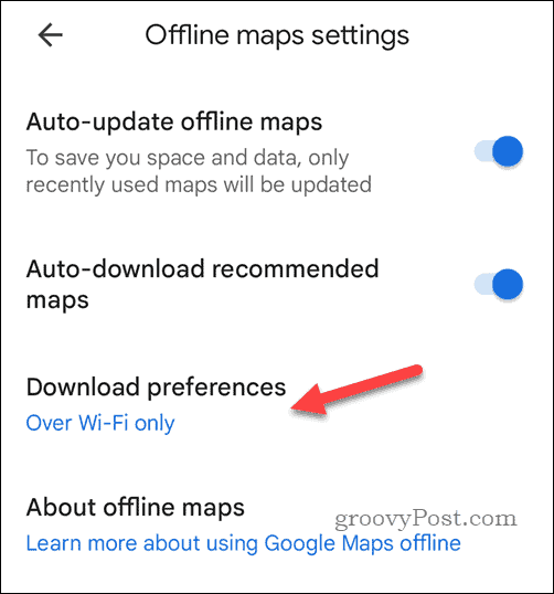 A Google Térkép offline térképletöltési beállításai