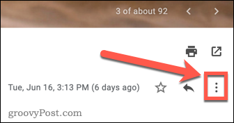 Hárompontos menü ikon a Gmailben