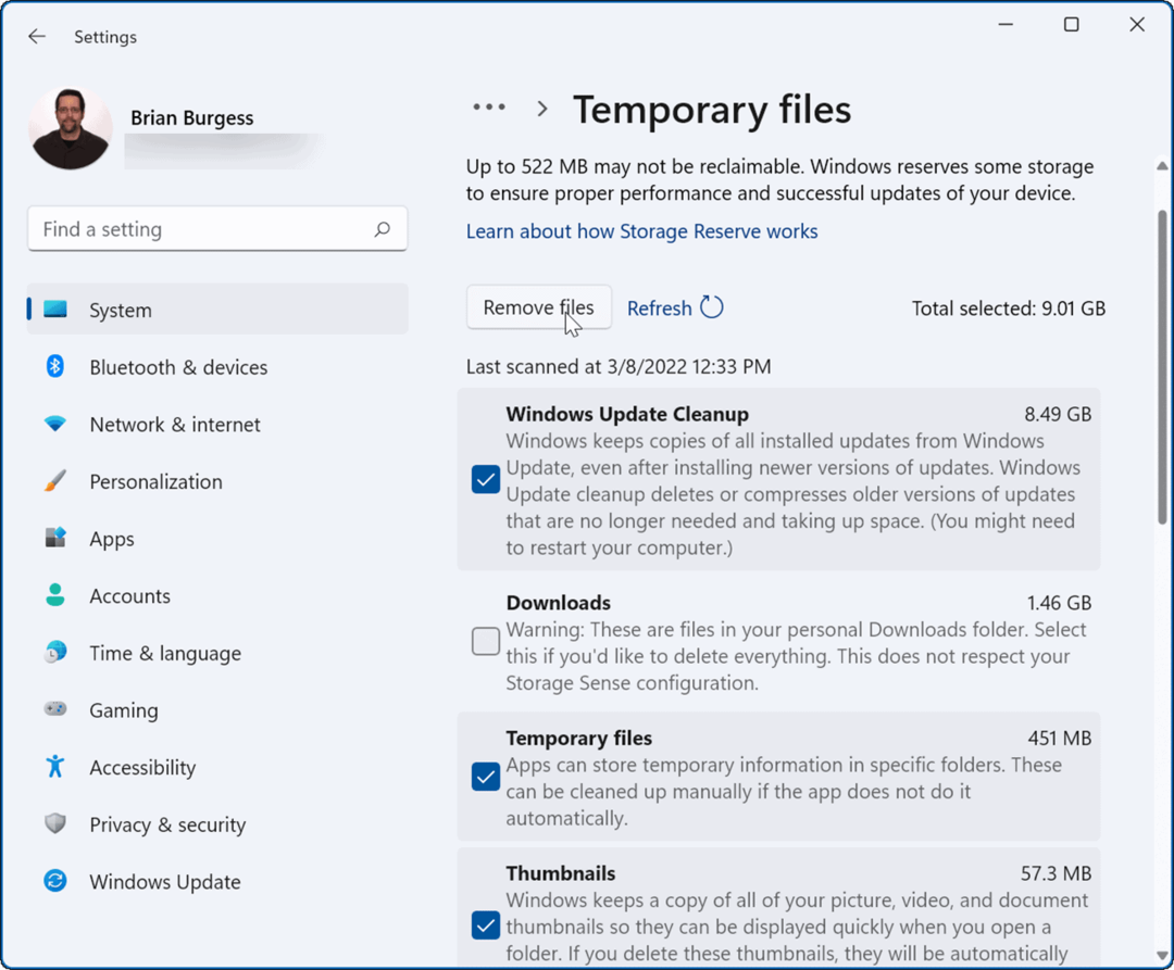 ideiglenes fájlok eltávolítása Windows Update Cleanup