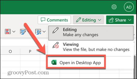 Excel megnyitása az asztali alkalmazásban