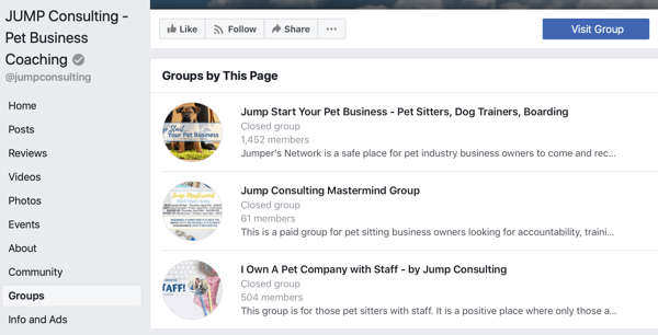Hogyan használjuk a Facebook Csoportok funkcióit, példák a Facebook oldal csoportjaira, JUMP Consulting