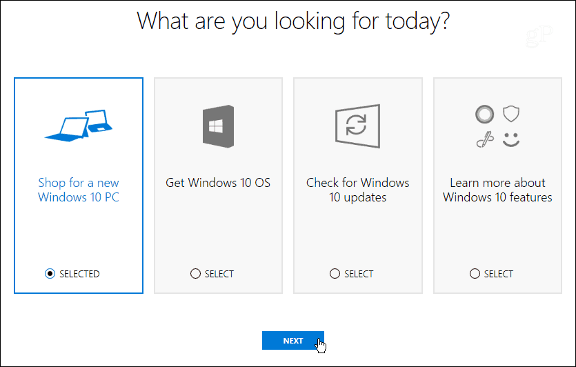 A Windows segít kiválasztani
