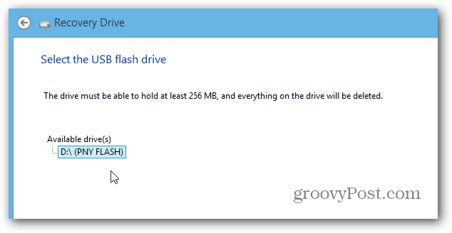 Válassza a Flash Drive lehetőséget