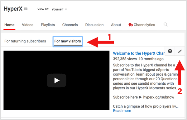 YouTube-csatornaváltási előzetes