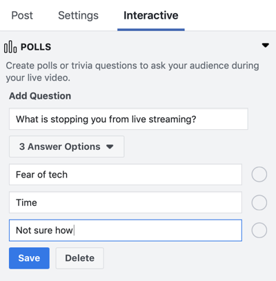 A Facebook Live használata a marketingben, 5. lépés.