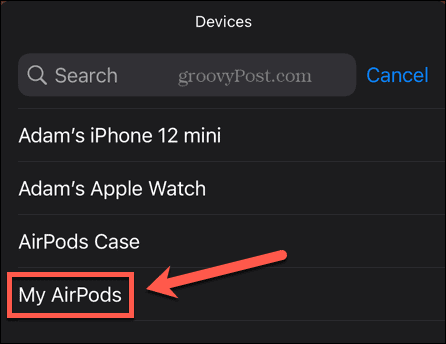 iphone select airpods akkumulátor widget