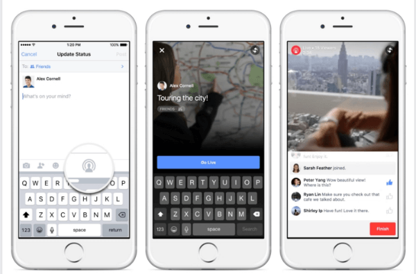 A facebook kibővíti az élő videót az iphone-on