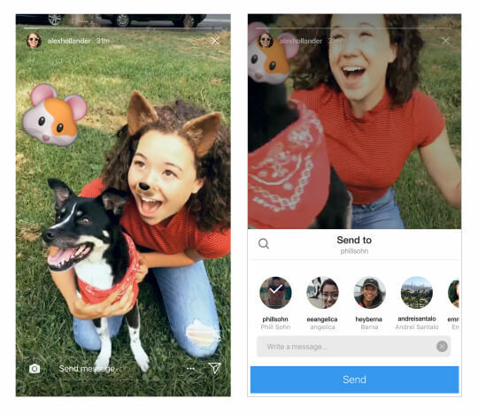 Az Instagram bejelentette, hogy a felhasználók mostantól megoszthatják az Instagram-történeteket a Direct-ben.