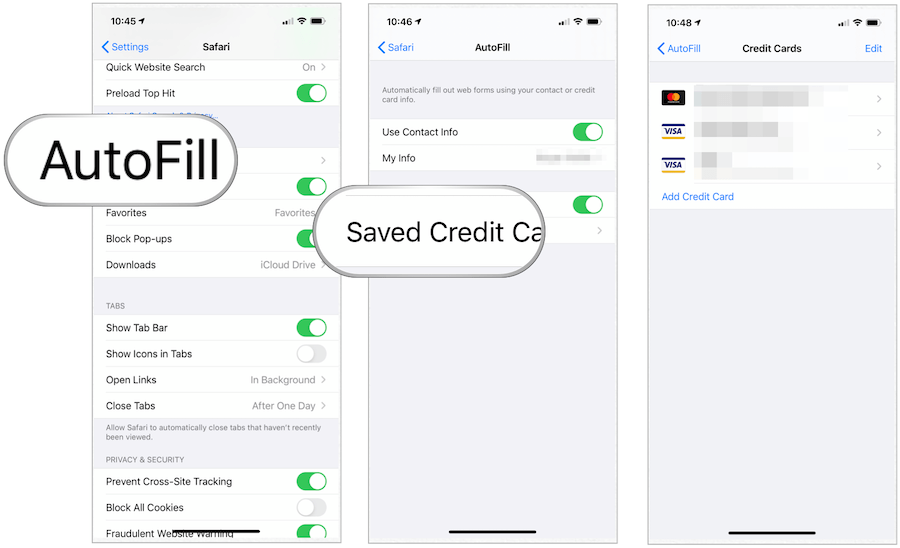 iOS hitelkártya