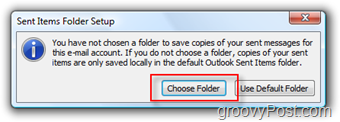 A SEND postamappájának beállítása az iMAP-fiókhoz az Outlook 2007 programban