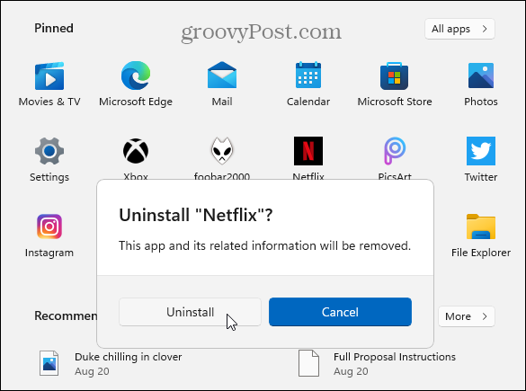 Ellenőrizze a Microsoft Store alkalmazás eltávolításának eltávolítását