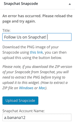 snapchat snapcode widget plugin