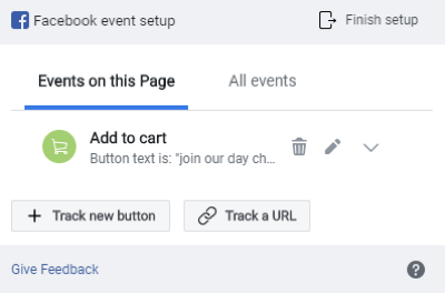 Használja a Facebook eseménybeállító eszközét, 8. lépés: tekintse meg az eseménykövetés előnézetét a Facebook eseménybeállítás ablakában