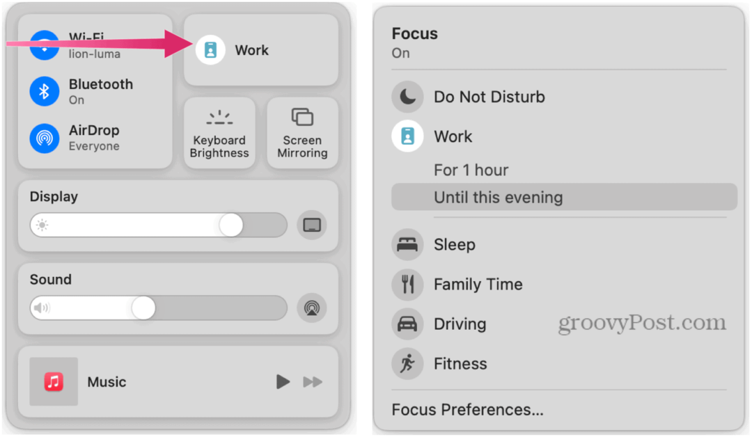 Az Apple Focus használata Mac rendszeren a jobb koncentráció érdekében