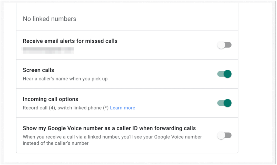 A Google Voice bejövő hívásainak lehetőségei