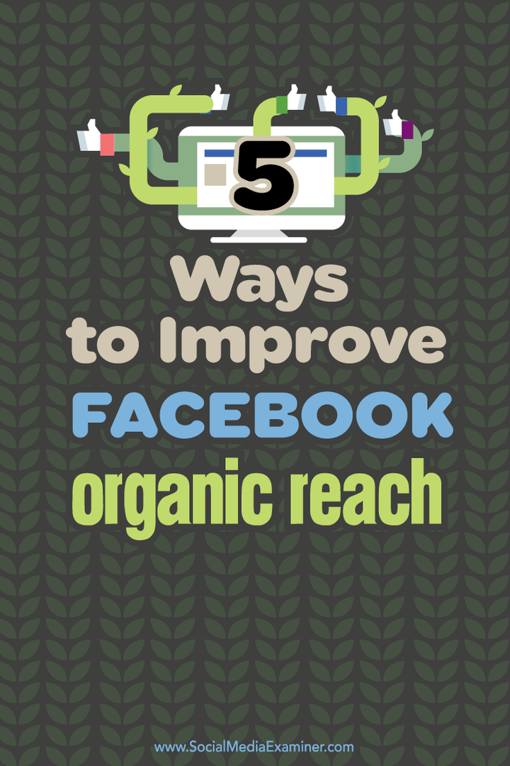 öt módszer a facebook organikus elérésének javítására