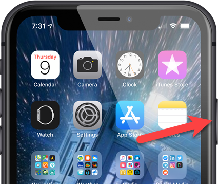 Tartsa nyomva az Side gombot az iPhone készüléken