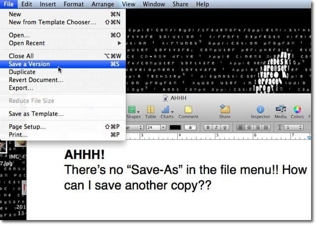 Mac OS X Lion: Mentés, mint a verziók esetén